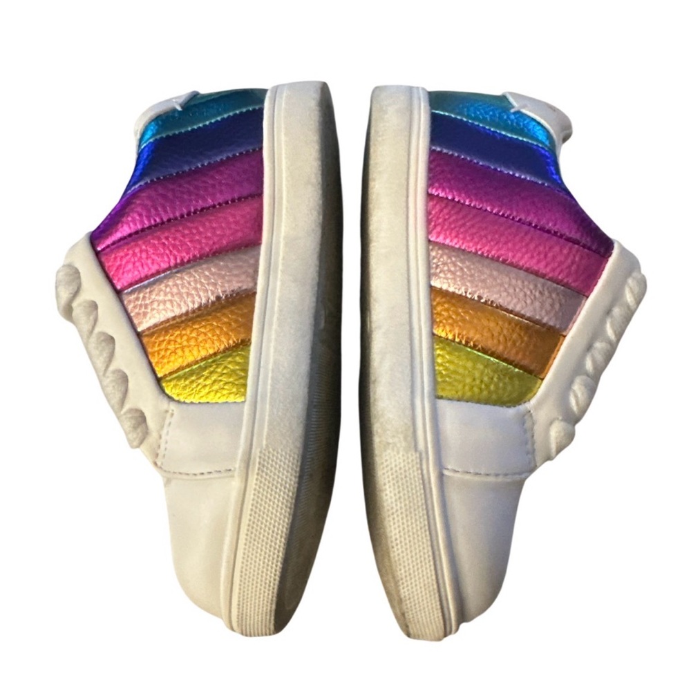 Kurt Geiger Mini Lane Stripe Kid Sneakers 24/8M With Rainbow Stripes - Picture 4 of 8